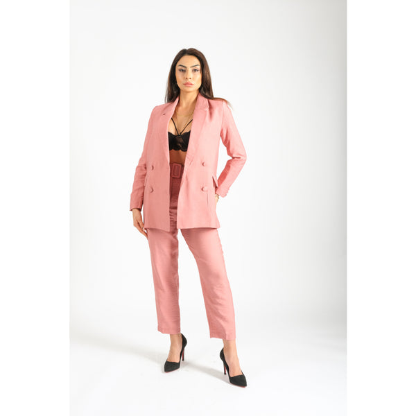 Londonella set Blazer with Double buttons and pants  - Rose Pink - 100101