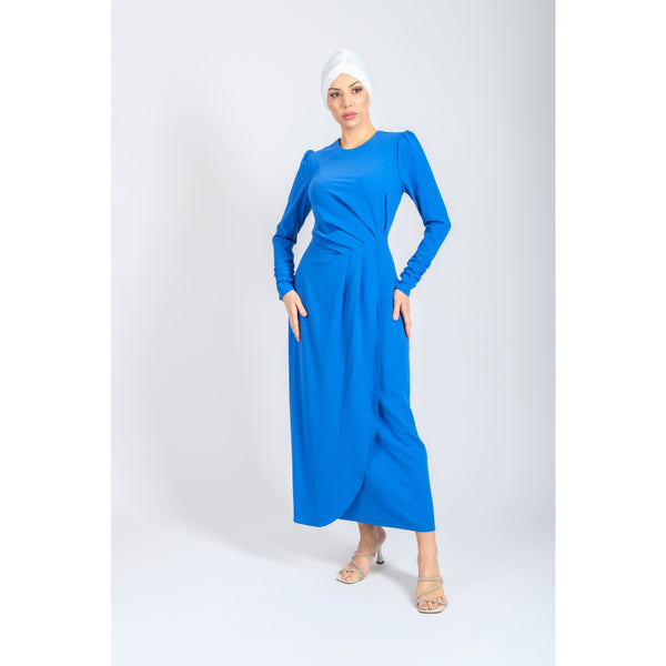 Londonella Women's Long Evening Dress with Long Sleeves - Blue - 100275