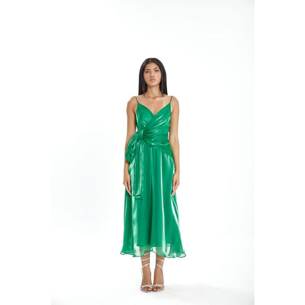 Londonella Women's Long Summer Dress With Straps Shoulders - Green - LON100288