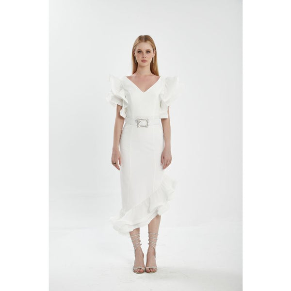 Londonella Women's Midi Summer Dress With Fashionable Sleeves - Lon100316