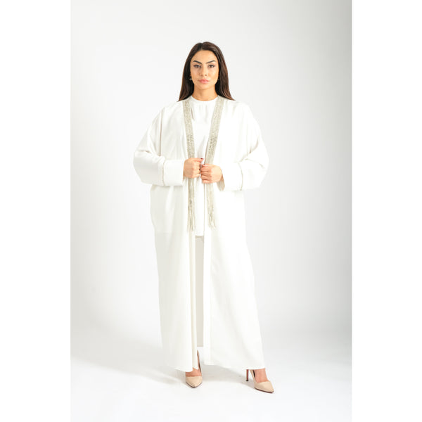 Londonella Women's Long Sleeves Abaya - White - 100243