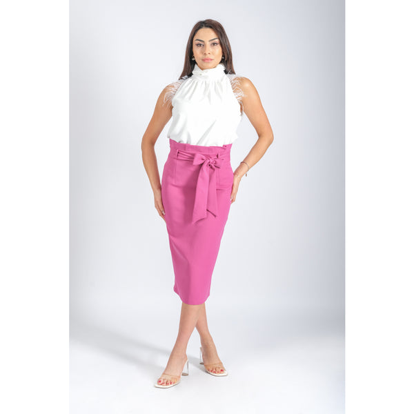 Londonella Skirt with Belt Detail - Pink - 100156