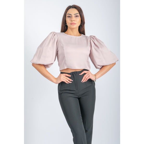 Londonella Women's Short Blouse With Puff-Sleeves Design - 100220